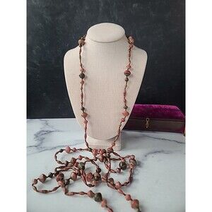 Bead For Life Earth Tones Paper Beaded Necklace, Vintage